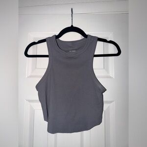 Women's Gray/Orange/Yellow Ribbed Tank Top - Classic Sleeveless Crop (all 3)